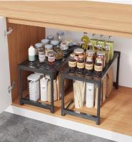 Estante acero de almacenamiento de cocina, estante para microondas dos capas, organizador de condimentos, estantes de almacenamiento simples multicapa para encimera, accesorios de cocina - details 6