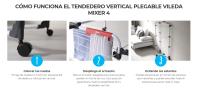Vileda | Tendedero vertical Mixer 4 | 8 estantes independientes, distribuidos en 4 niveles de altura| Ágiles ruedas giratorias | Más de 40 metros de longitud de tendido, compacto. - details 1