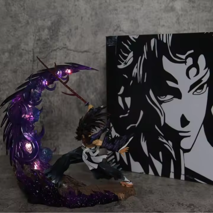Figura De Anime Demon Slayergk 23cm Luz Destacada Tsugikuni Yoriichi Y Kokushibo Batalla Furiosa Estatua Decorativa Para Escritorio Regalo Para Fans - 1
