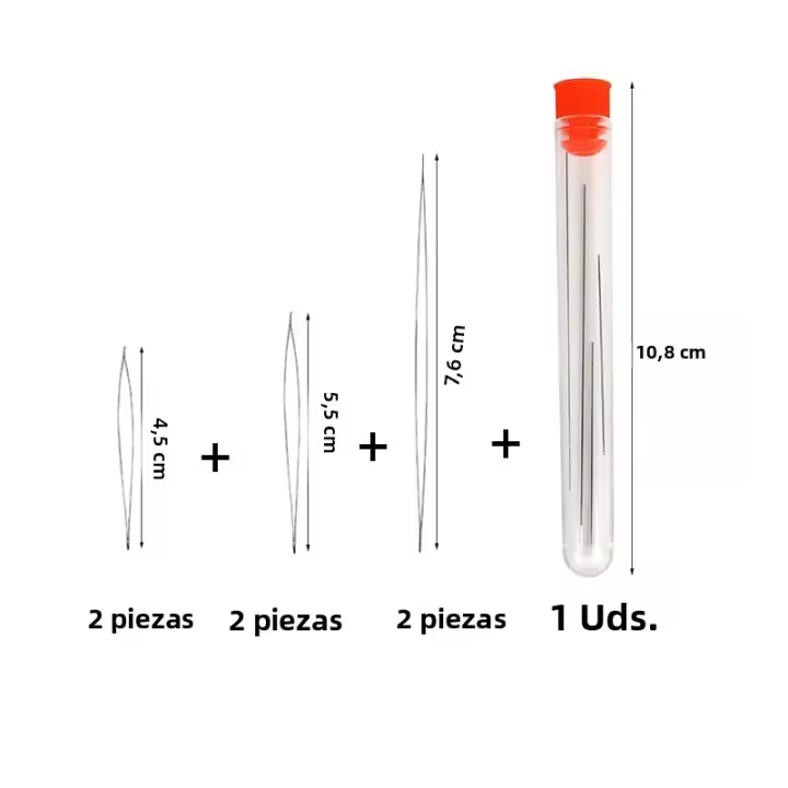 Set De Agujas Para Perlas Con Ojo Grande Herramientas Para Collares Y Pulseras Acero Inoxidable Self Threading Needles Para Suministros De Joyería - 1