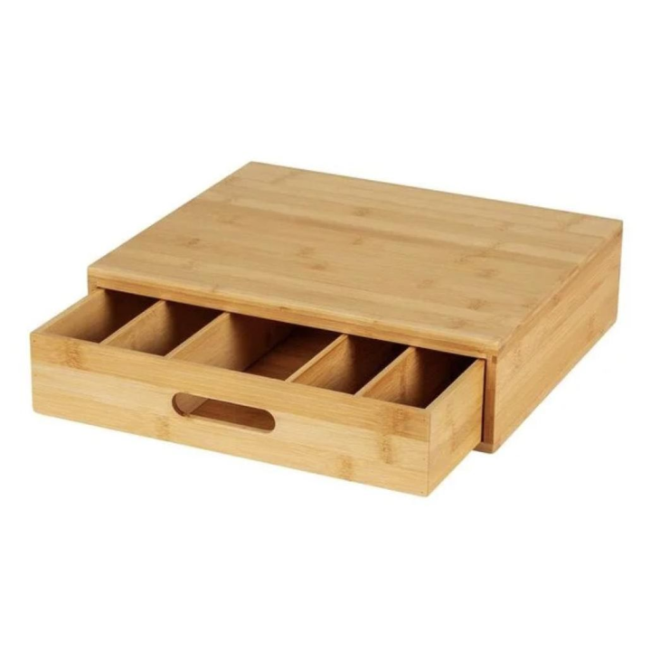 ORION91oficial® - Cajón Almacenamiento Organizador, Cajonera De Almacenamiento 100% Bambú, Para Cocina, Cubiertos, Lápices, Baño, Oficina, 33 x 28 x 8,7cm - spaziOrion91
