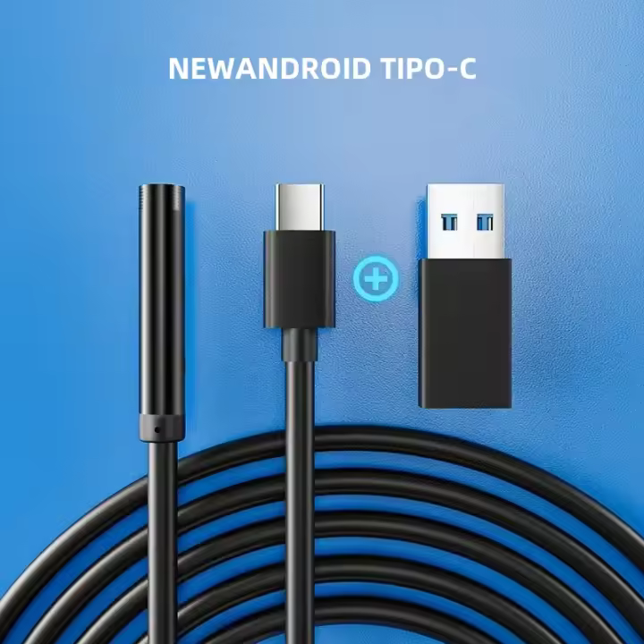 Cámara De Endoscopio Flexible 7.0MM Tipo-C IP67 Impermeable Con 6 LEDs Adjustables USB Para Android Inspección Borescope Para Teléfono PC - 1