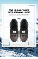 Botas De Nieve HIKEUP Para Hombres Cuero Sintético Y Peluche Deportivas De Exterior Para Senderismo Y Trekk Ing Antideslizantes Talla 40-45 Color Negro Marrón Gris Verde - details 2