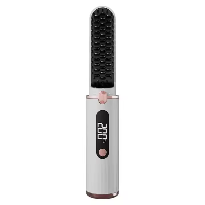 Peine alisador de Cabello inalámbrico recargable, mini Placa alisadora portátia, Iones negativos, sin daños, peine de generación de Energía, alisador de Cabello - 1