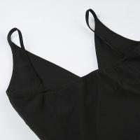 Vestido Vintage A-Line Irregular De Mujer Con Halter Y Malla Sin Mangas De Spaghetti Estilo Chic Para Fiestas Y Calle Moda Sexy Y Club - details 11