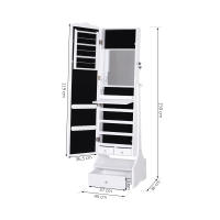 HOMCOM Espejo Joyero de Pie Armario de Joyería con Luces LED Cerradura Cajones Espejo y Mesa Interior Abatible para Comésticos 45x36x150cm - details 2
