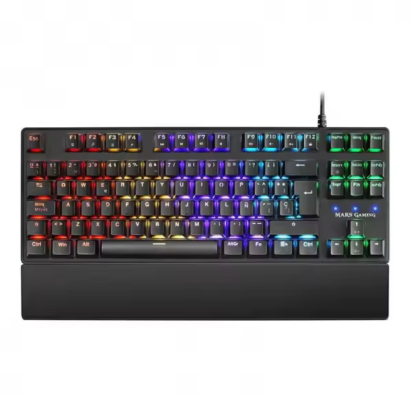 Mars gaming mkxtkl teclado mecanico - ultracompacto tkl - switches outemu sq - retroiluminacion rgb - reposamuñecas ergonomico extraible - color negro - 1