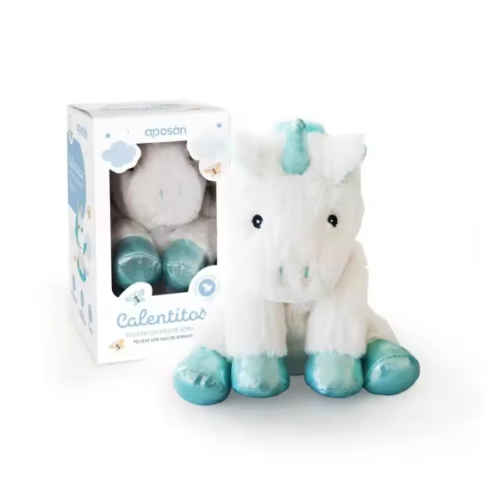 Aposán CALENTITOS Peluche con saco de Semillas Unicornio Blanco para microondas - 1