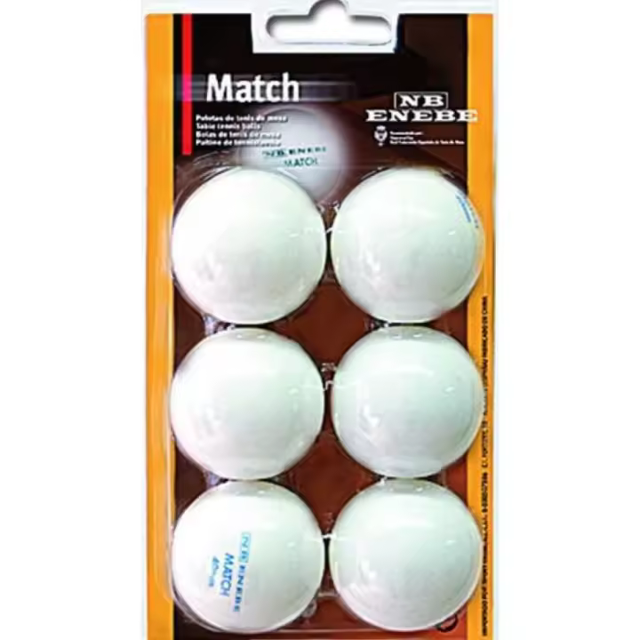 Pelotas Tenis Mesa Enebe MATCH 40mm Blíster 6 Pelotas Blanco - 1