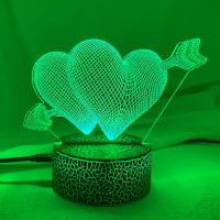 Lámpara De Noche 3D Con Corazones Y Interruptor Táctil LED Para Decoración De Hogar Luz Atmosférica Colorida Para Mesa Lámpara De Borde - details 12