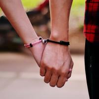 Pareja Romántica 2Pcs Pulsera Ajustable De Hilo Macramé Con Corazón Magnético Para Distancia Compatible Para Hombres Y Mujeres Accesorios De Moda Para Parejas - details 1