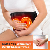 Cinturón de masaje con calefacción eléctrica para cintura, cinturón de soporte elástico multifuncional, cinturón de calor con calefacción y luz roja para abdominales. - details 5