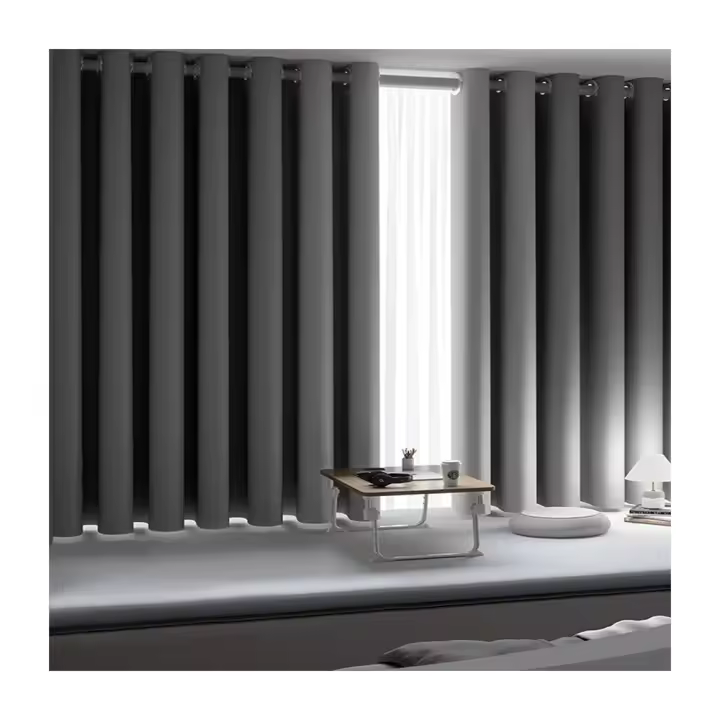 Cortinas De Bloqueo De Luz Negras Para Dormitorio Y Sala De Estar 1 Panel Terciopelo Moderno Impermeable Y Aislante Termo - 1