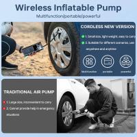 Inflador de neumáticos, compresor de aire portátil, bomba de aire inalámbrica para neumáticos de coche, inflador eléctrico con manómetro digital para coches, bicicletas, balones y motocicletas. - details 6