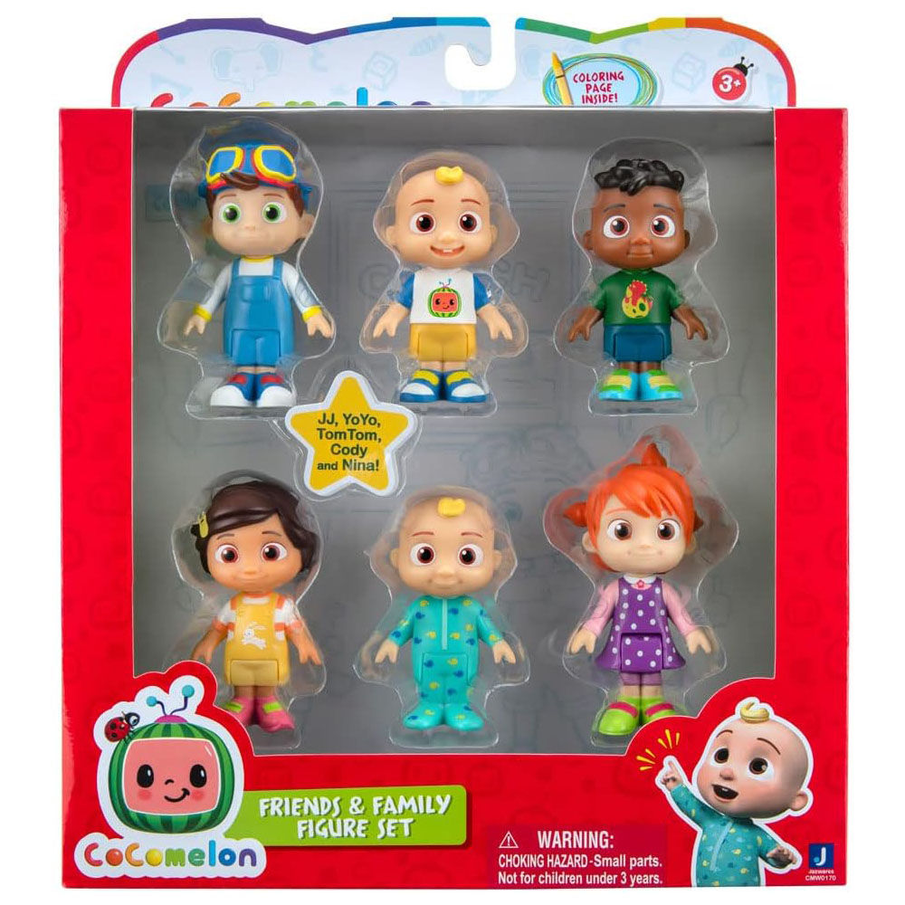 CoComelon Pack 6 Figuras 8cm JJ YoYo TomTom Cody Nina | Muñecos Juguete Infantil | Regalo Niño 2-5