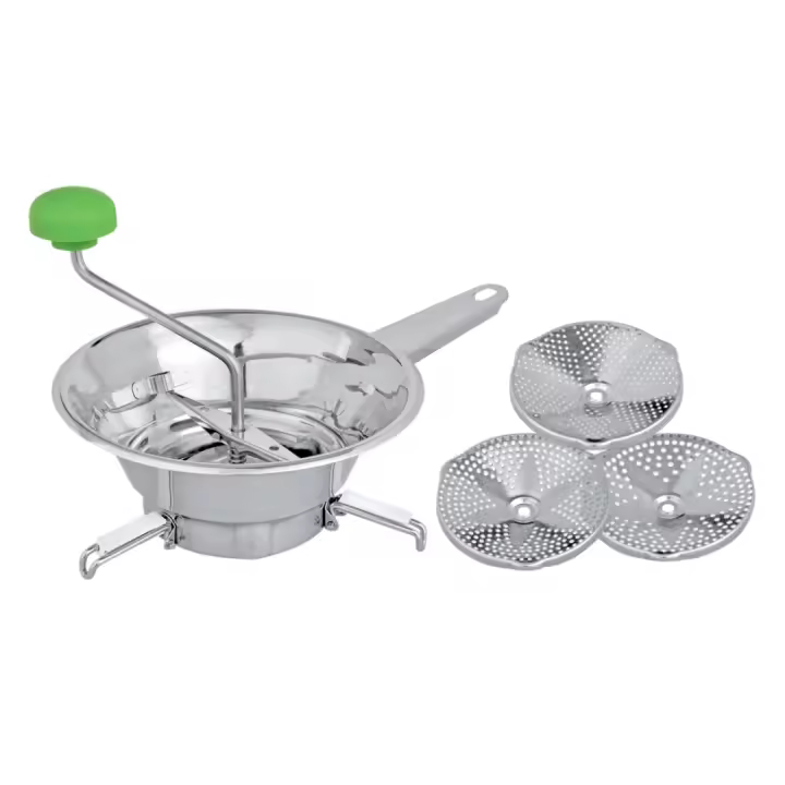 LifeStyle-Pasapuré inoxidable 3 discos con patas plegable de 20cm - 1
