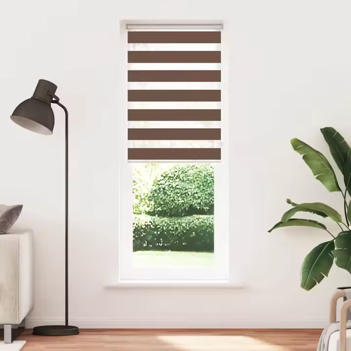 Estor cebra marrón 75x230 cm tejido ancho 70,9 cm poliéster - 1