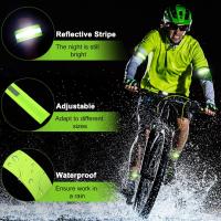 4 piezas de bandas reflectantes de alta visibilidad, correas reflectantes, pulseras de cinta, equipo reflectante para correr para mujeres, hombres, correr, ciclismo, caminar, brazo, muñeca, tobillo, pierna - details 2