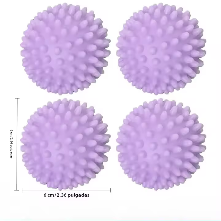 4Pcs Pelota De Secado Para Lavadora En PVC Morado Reutilizable Softener De Tela Herramienta De Limpieza Doméstica Para Ropa - 1