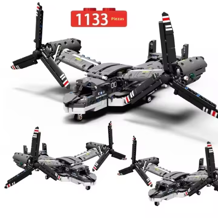 Bloques De Construcción MOC City WW2 Avión Electrónico Osprey Militar Para Niños Juguetes Educativos Regalo De Cumpleaños - 1