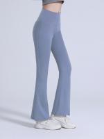 Nuevos Pantalones De Yoga Para Mujer Con Pierna Ancha Cintura Alta Levanta Glúteos Leggings Deportivos Flares Casuales Running Sueltos Con Banda Al Final - details 9