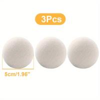 3pcs Pelotas De Secado Reutilizables De Lana Premium Para Ropa Suave Accesorios De Lavadora Antiestático Para Consolas De Lavado - details 6