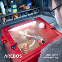 AREBOS Cabina de chorro de arena Unidad de arenado Sandstrahler 90 Liter - details 16