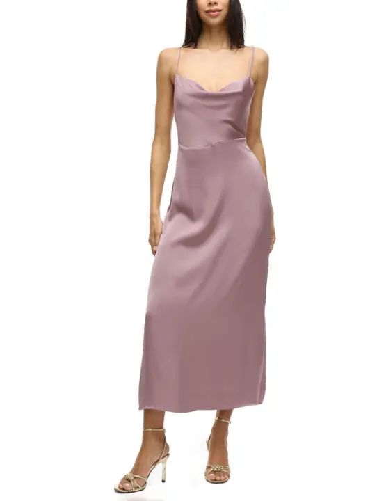 Vestido Vila Venna rosa palo satinado tirantes para mujer - 1