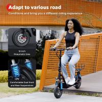 iScooter i12 Patinete eléctrico con asiento y cesta trasera, motor de 500W, batería de 36V 7.5Ah, neumático neumático de 12 pulgadas, velocidad máxima de 25km/h, alcance máximo de 35km, frenos de disco dobles, absorción de impactos doble - details 7