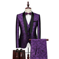 Traje De Boda Para Hombre Estilo Británico Conjunto De Traje De Noche Con Chaleco Y Pantalones Tres Piezas Moda Casual - details 9