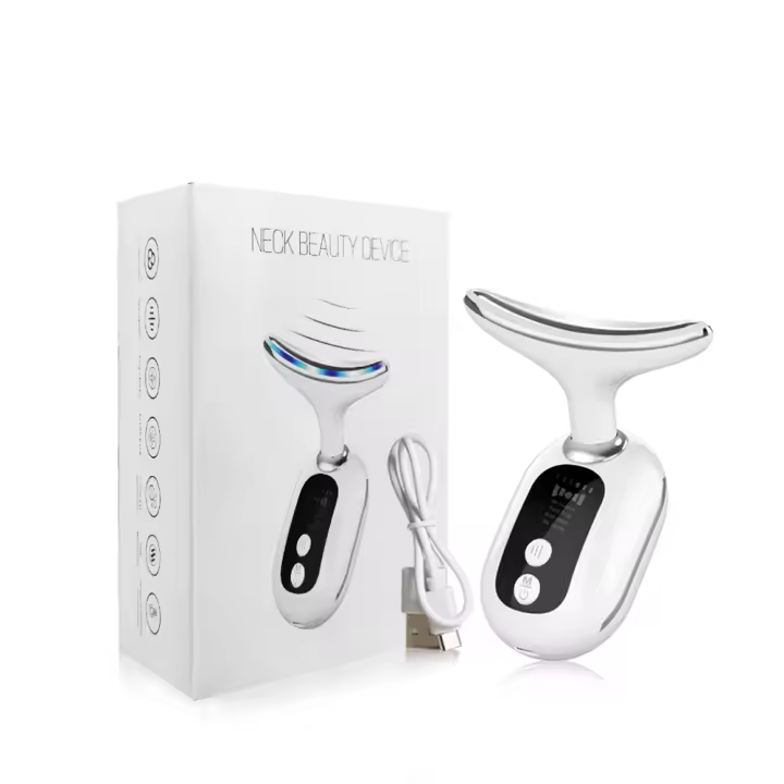 Masajeador De Lifting Facial Y Cuello Con Microcorriente EMS Y LED Fotón Para Eliminar Arrugas Y Grasa Doble Dispositivo De Belleza Multifuncional USB Cable Material Acrílico - 1