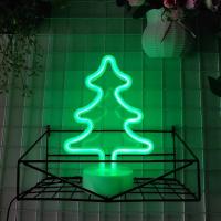 Luz De Neón De Árbol De Navidad Verde Para Escritorio Decoración LED Fuentes De Alimentación Por Batería O USB Decoración De Habitación Barra Fiesta Estilo Moderno - details 0