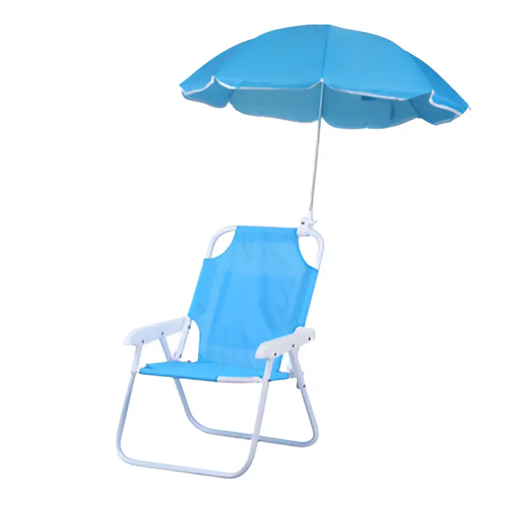Silla plegable para niños with Sombrilla ajustable y portátil para Playa, camping y Jardín Azul Claro - 1