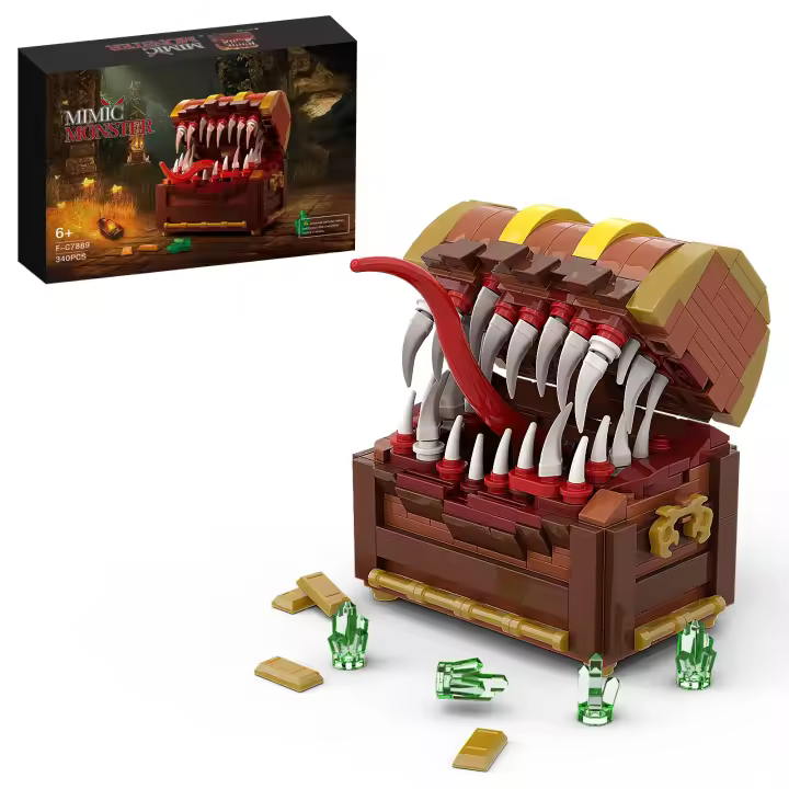 Kit De Bloques De Construcción Piratearías 330Pcs MOC Tesoro Caja De Monstruo Juego De Serie Looting Set De Bloques De Construcción Para Adultos - 1