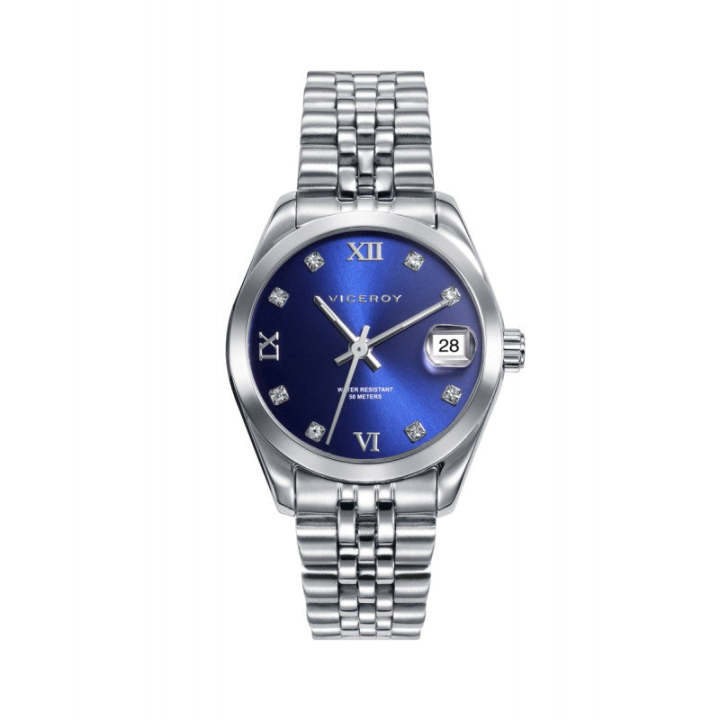 Reloj VICEROY CHIC 42414-33 Reloj de Mujer Viceroy Chic, tres agujas con calendario,caja y brazalete en acero, esfera de color azul con piedras en los indices, y agujas en color plata VICEROY