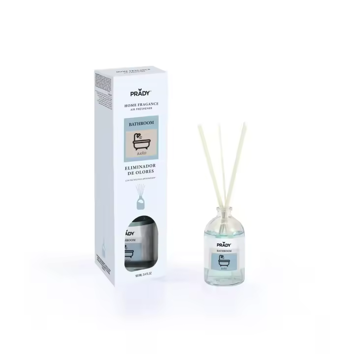 Prady - Mikado Eliminador Olores Baño - Ambientador 100ML - Varillas Alta Calidad - Fragancia Duradera - 1