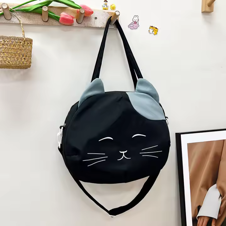 Nueva Bandolera Ligera De Gran Capacidad Moda Casual Para Mujer Estilo De Calle Mini Tote Con Cierre De Cremallera Material Nylon Con Estampado Animal - 1