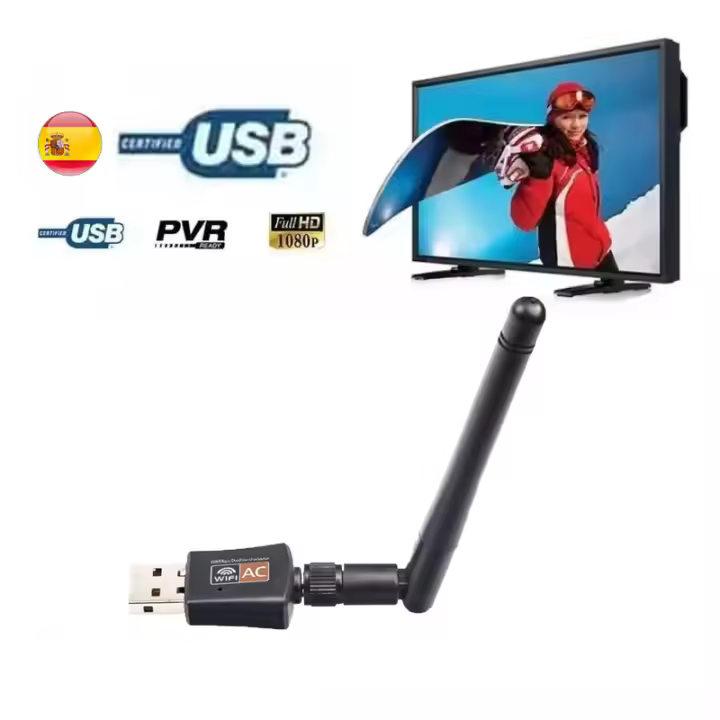 USB IPTV WIFI  Decodificador DVB con soporte  envío rápido desde España - 1