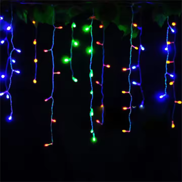 Luces De Navidad LED Para Decoración Al Aire Libre 5M Caída 0.4-0.6m Cortina De Luces Cadena Para Fiesta Y Jardín Eaves - 1