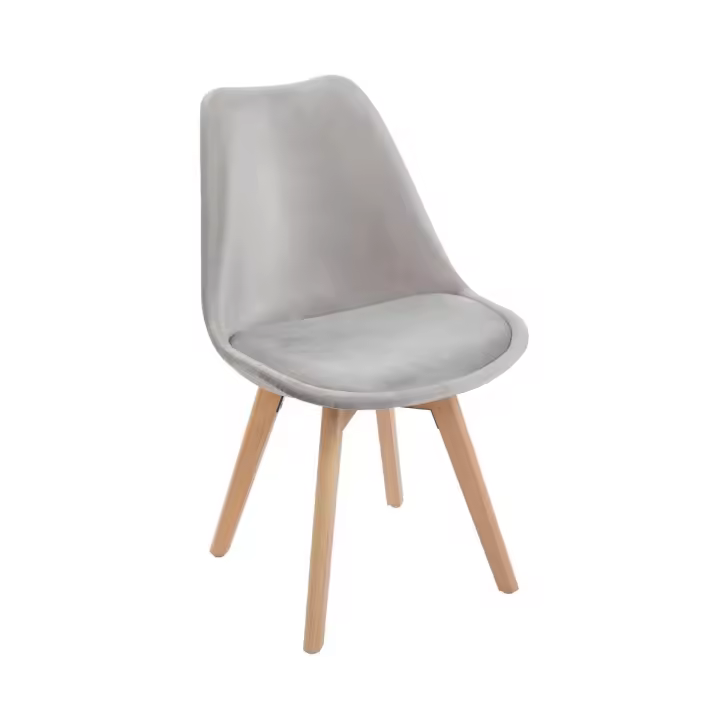 Silla Synk Terciopelo - Gris claro - 1