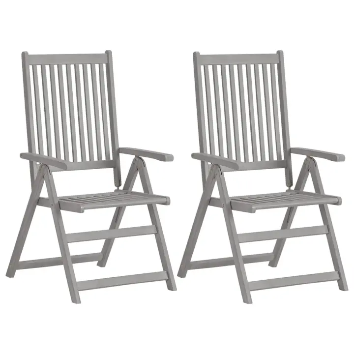 Sillas reclinables Jardín y vestimentos 2 UDS Madera maciza Acacia - 1