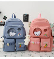 Mochila Escolar Para Niñas Teenager 5 Piezas Set Con Gran Capacidad Y Varios Bolsillos Canvas Resistente Y Versátil Para Viajes Y Estudio - details 3