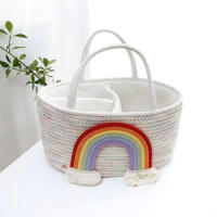 Bolsa De Pañales Multifuncional Para Viajes Portátil Para Mamá Cesta De Almacenamiento De Pañales De Algodón Con Cordón Estilo Unisex - details 6