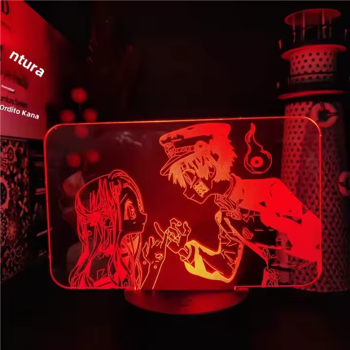 Lámpara De Noche Anime Toilet-Bound Hanako Kun Yahiro Nene Pinky Promise 3D LED Cambio De Color Para Decoración De Habitación Regalo Para Niños - 1