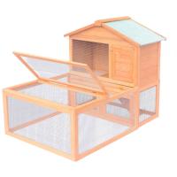 vidaXL Conejera jaula de animales con patio exterior madera - details 2
