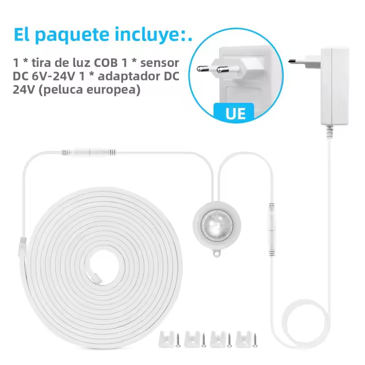 Tira De Luz Neón LED COB Ultra Brillante 24V Con Sensor De Movimiento PIR 320leds/m Impermeable 3000K 4000K 6000K Para El Hogar - 1