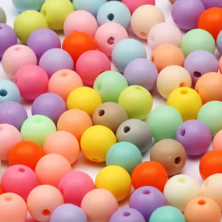 30-200pcs Bolas De Acrílico Matte Redondas Espaciadoras Para Hacer Joyas Manualidades DIY Pulseras Tamaño 6/8/10/12mm - 1