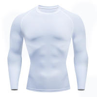 Camiseta Deportiva Para Hombre Secado Rápido Manga Larga Compresión Para Correr En La Pista Y Entrenamiento En El Gimnasio Top Antiarrugas - details 6