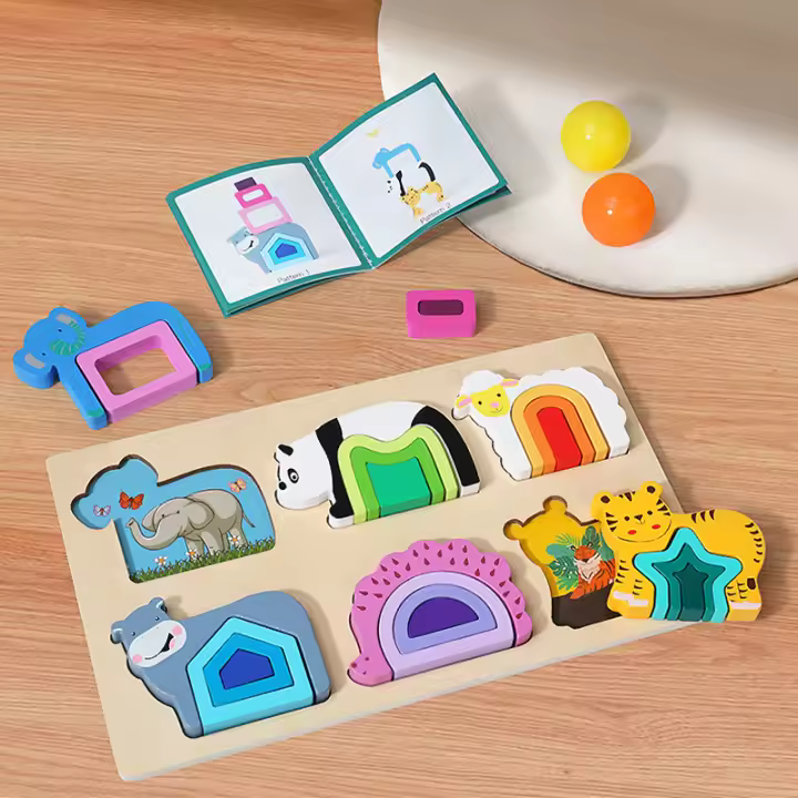 Puzzle De Madera 3D Para Niños Juegos Educativos Montessori Regalos Para Niños Desarrollo Inteligencia Forma Edad 3-12 Años - 1