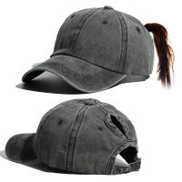 Gorro De Béisbol Para Mujer Con Gran Cola De Caballo Sombrero De Sol Para Primavera Verano Ajustable Para Correr Estilo Desordenado - details 3